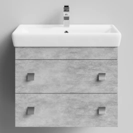 Тумба Квадро 70 подвесной, Горный камень ПВХ 57807 Vodok с раковиной в комплекте