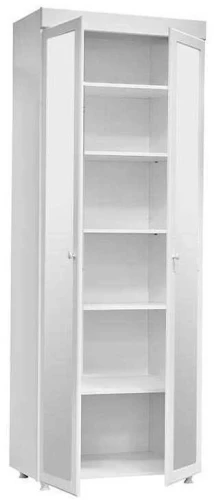 Шкаф 2-х дверный с зеркалами (гл.410) Монако МН-43 белое дерево