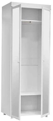 Шкаф 2-х дверный с зеркалами (гл.410) Монако МН-43 белое дерево