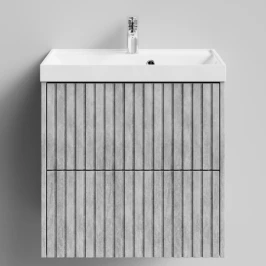 Тумба Тач 60 подвесной, Горный камень ПВХ 57807 Vodok с раковиной в комплекте