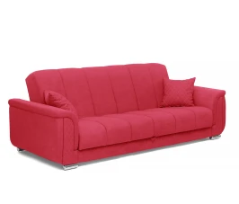 Диван прямой, книжка "Стамбул" флок  красный, 120 ППУ+НПБ