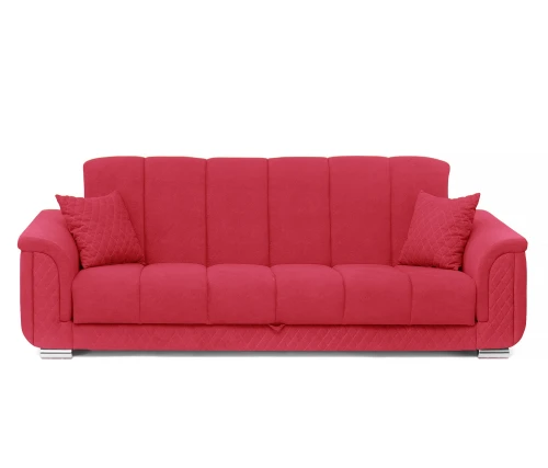 Диван прямой, книжка "Стамбул" флок  красный, 120 ППУ+НПБ