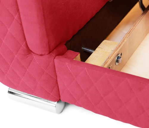 Диван прямой, книжка "Стамбул" флок  красный, 120 ППУ+НПБ