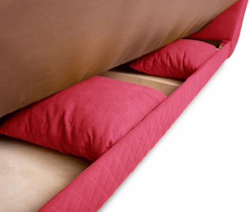 Диван прямой, книжка "Стамбул" флок  красный, 120 ППУ+НПБ