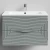 Тумба Эйфория 80 F5, пример RAL 7005 Мышино-серый, матовая, 2 ящика, подвесной Vodok с раковиной в комплекте