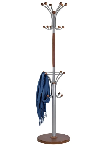 Вешалка напольная Д 2 металлик/ средне-коричневый