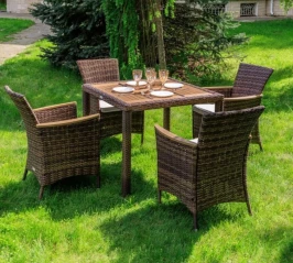 AMELIA обеденный комплект коричневого цвета на 4 персоны