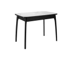 Стол DikLine MK40 Керамика Белый мрамор/подстолье черное/опоры черные Стол DikLine MK40 Керамика Белый мрамор/подстолье черное/опоры черные