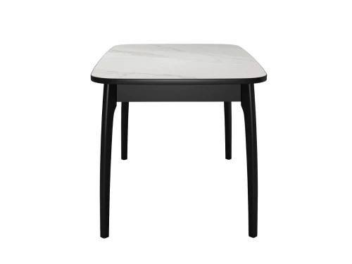 Стол DikLine MK40 Керамика Белый мрамор/подстолье черное/опоры черные