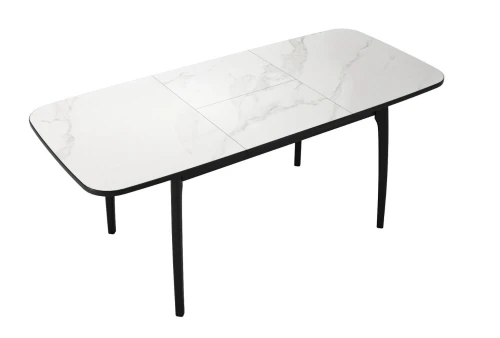 Стол DikLine MK40 Керамика Белый мрамор/подстолье черное/опоры черные