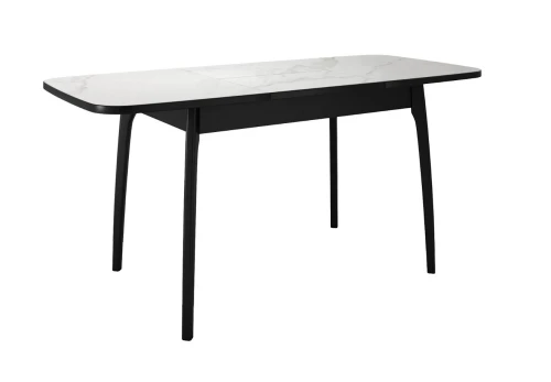 Стол DikLine MK40 Керамика Белый мрамор/подстолье черное/опоры черные