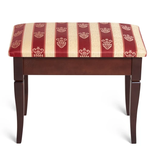 Банкетка Ретро М с ящиком средне-коричневый, ткань полоса бордо
