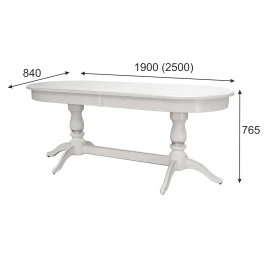 Стол обеденный Тарун 5 раздвижной белый/серебро 190/250*84 Стол обеденный Тарун 5 раздвижной белый/серебро 190/250*84