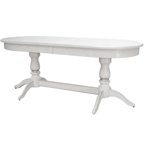 Стол обеденный Тарун 5 раздвижной белый/серебро 190/250*84