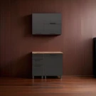 МК Аленушка 1м с 3 ящ Сталь,скоба черный,сонома МК Аленушка 1м с 3 ящ Сталь,скоба черный,сонома