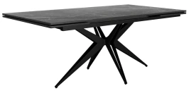 Стол DikLine KW160 мрамор С45 (керамика черная)/опоры черные