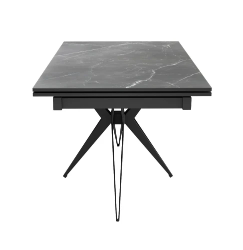 Стол DikLine KW160 мрамор С45 (керамика черная)/опоры черные