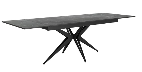 Стол DikLine KW160 мрамор С45 (керамика черная)/опоры черные