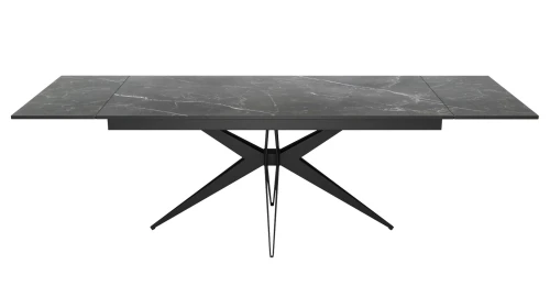 Стол DikLine KW160 мрамор С45 (керамика черная)/опоры черные