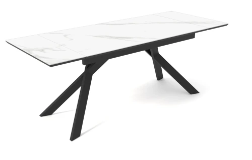Стол DikLine SKW140 Керамика белая FNZ 9206037/подстолье черное/опоры черные (2 уп.)