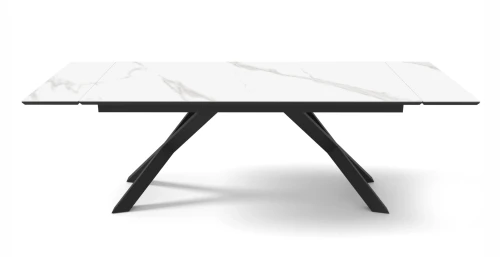 Стол DikLine SKW140 Керамика белая FNZ 9206037/подстолье черное/опоры черные (2 уп.)