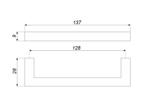 Ручка скоба мебельная QUADRA RS043MBSG.4 Матовое золото 137*9*28