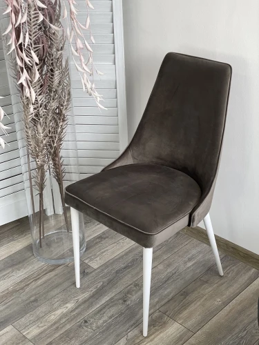 Стул NEPAL-P ГРАФИТ #14, велюр/ белый каркас М-City