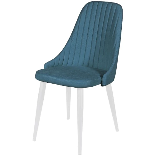 Стул ДП2-30 «Шато», ткань «Канди Аквамарин», каркас белый