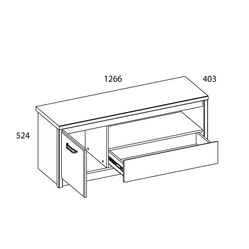 Тумба RTV 1D1SN, JAZZ, цвет Каштан найроби/Оникс