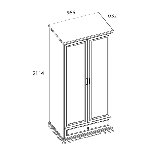 VALENCIA, Шкаф 2DG1S. Цвет СЕРЫЙ