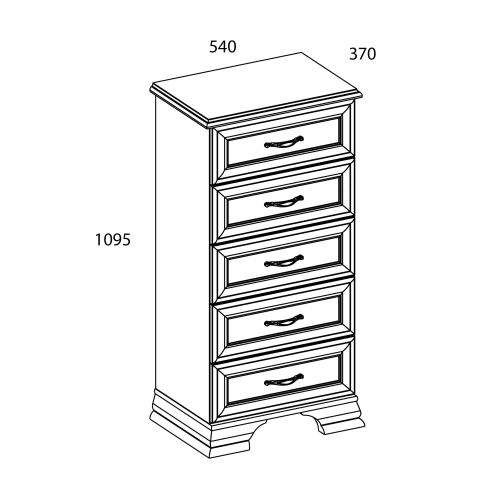 Комод 5S/50, TIFFANY, цвет вудлайн кремовый