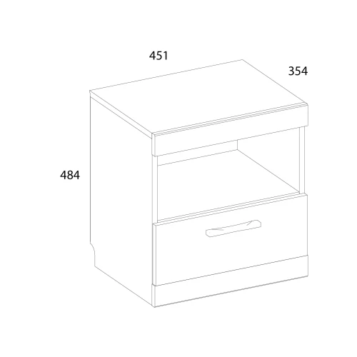 Тумба  прикроватная 1S, OSKAR , цвет дуб Санремо