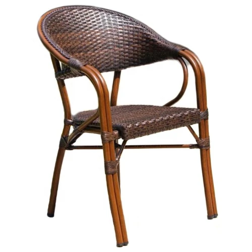 Обеденная группа Стол алюминиевый прямоугольный из искусственного ротанга 80*150 БАМБУК “BAMBOO” + 6 Кресел  БАМБУК-2 «BAMBOO-2»