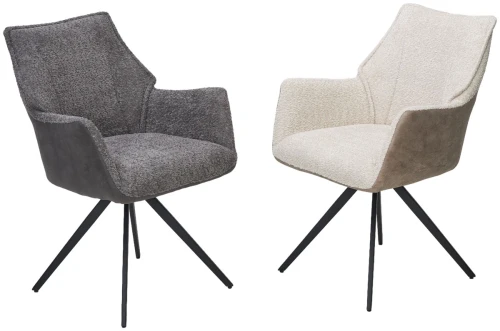 Стул BREVIS 180 град. поворот. XD841-02 Бежевый, букле/ GINO-101 Бежевый, ткань/ Черный, ®DISAUR