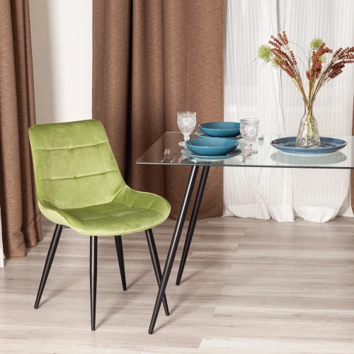 Стул ABRUZZO ( mod. 8060 ) металл/велюр, 54 х 62 х 83 см, зеленый (HLR 54)/черный (Комплект из 4 шт.)