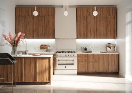 Прямая модульная кухня Беверли 3200 Дуб Шампань МДФ Прямая модульная кухня Беверли 3200 Дуб Шампань МДФ