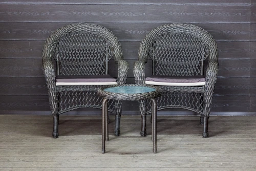 Садовый комплект из искусственного ротанга Мэдисон НЬЮ (Medison NEW) Balcony set с круглым столиком с подушками на сиденье