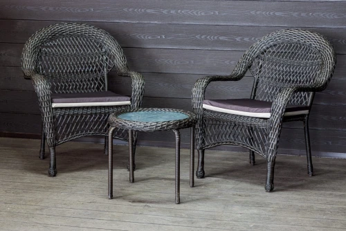 Садовый комплект из искусственного ротанга Мэдисон НЬЮ (Medison NEW) Balcony set с круглым столиком с подушками на сиденье