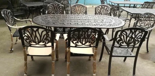 Литая обеденная группа из алюминия Florence 8