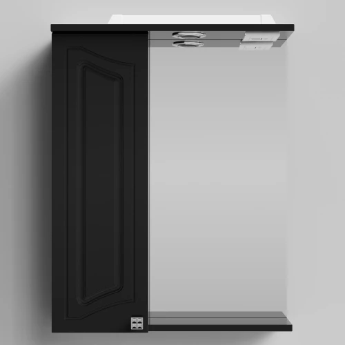 Зеркало Адам 55, черный глянец, левая