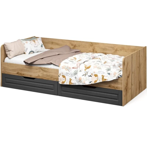 Кровать-топчан «Лацио Сканди» 90, Вотан/Сканди графит