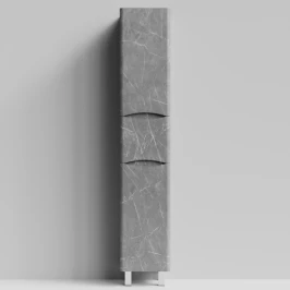 Пенал Адель 35 (1 ящик, 2 двери) напольный, Мрамор Серый софт тач ПВХ 4044-1, правый