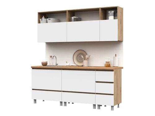 Кухня Хелен 2,0 дуб крафт золото/белый