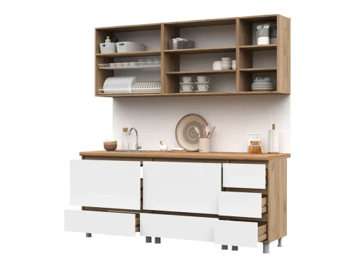 Кухня Хелен 2,0 дуб крафт золото/белый