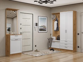 Готовая прихожая Стиль-04 White Silkwood Дуб Вотан