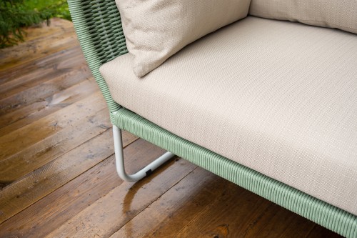 "Фиджи" лаунж-зона 5-местная плетеная из роупа (веревки), каркас алюминиевый светло-серый, роуп зеленый (4204)