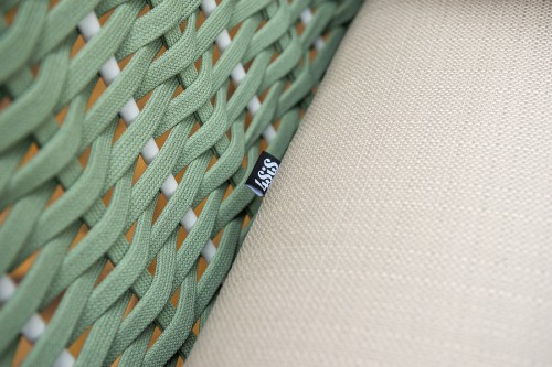 "Фиджи" лаунж-зона 5-местная плетеная из роупа (веревки), каркас алюминиевый светло-серый, роуп зеленый (4204)