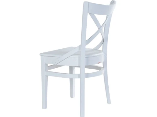 Обеденная группа (Стол Кабриоль круг и 4 стула Соло Венский жесткий), эмаль белая