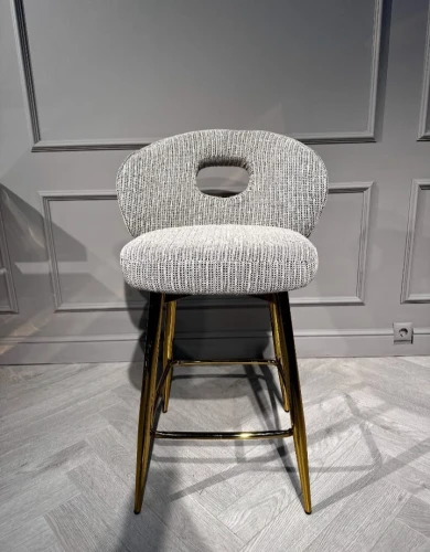 Стул барный Россо BS1451-WT, белый крем/золото