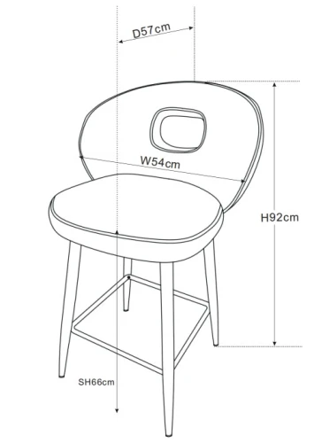 Стул барный Россо BS1451-WT, белый крем/золото